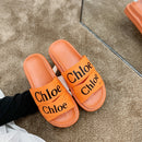 Fashion Letters Print Upper Outdoor Platform Slippers Shoes