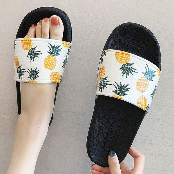 Hot Sale Women Fruit Pattern Antiskid Indoor Slippers Shoes