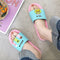 Comfortable Cartoon Print Upper Indoor Flat Slippers Shoes