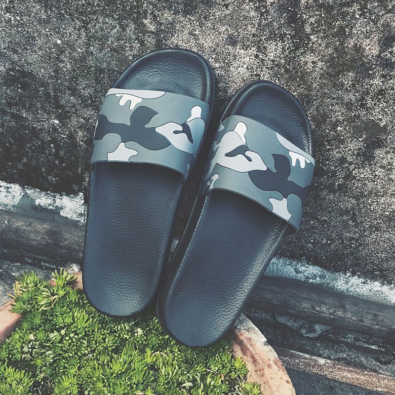 Fashion Camouflage Print Upper Women Indoor Slippers Shoes