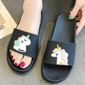 Cute Unicorn Print Upper Women Casual Indoor Slippers Shoes