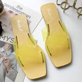 Hot Sale Fresh Style Crossed Transparent Upper Square-toe Slippers Shoes