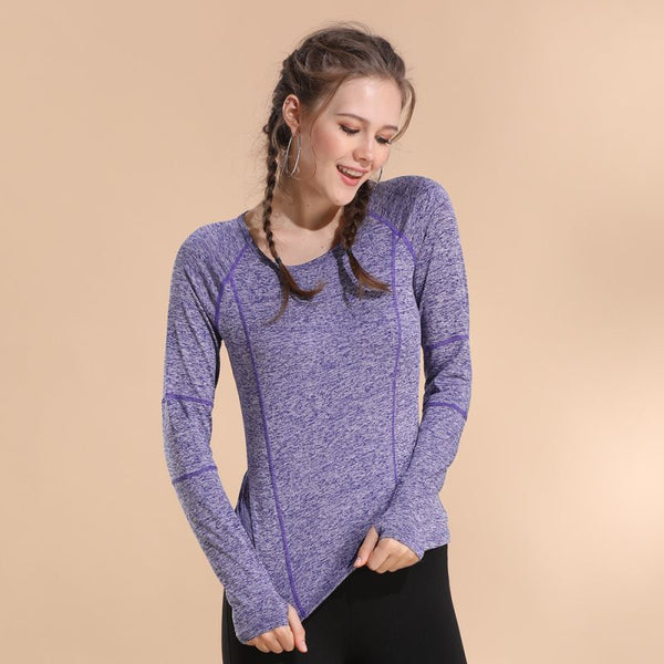 New Arrival Slimming Solid Color Long-sleeve Sports Top