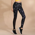 Breathable Mesh Patchwork Women Graphic Print Sports Leggings