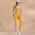 New Arrival Unique Color Blocking Quick-dry Sports Bra Leggings Set