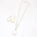 Creative Irregular Shaped Pendant Women Shell Decor Necklace Earrings Set