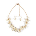 Hot Sale Elegant Women Imitation Pearl Design Collar Necklace Earrings Set