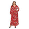 Hot Sale Casual Boho Style Floral Printed Plus Size Long-sleeve Maxi Dress