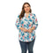 Casual Women Plus Size V Neck Floral Print Blouse