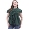 Plain Color Women Elegant Ruffled Round Neck Plus Size Blouse