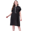 Hot Sale Contrast Bowknot Decor Women Short-sleeve Casual Plus Size Dress