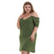 Women Plus Size Off-shoulder Spaghetti Strap Design Casual Dress