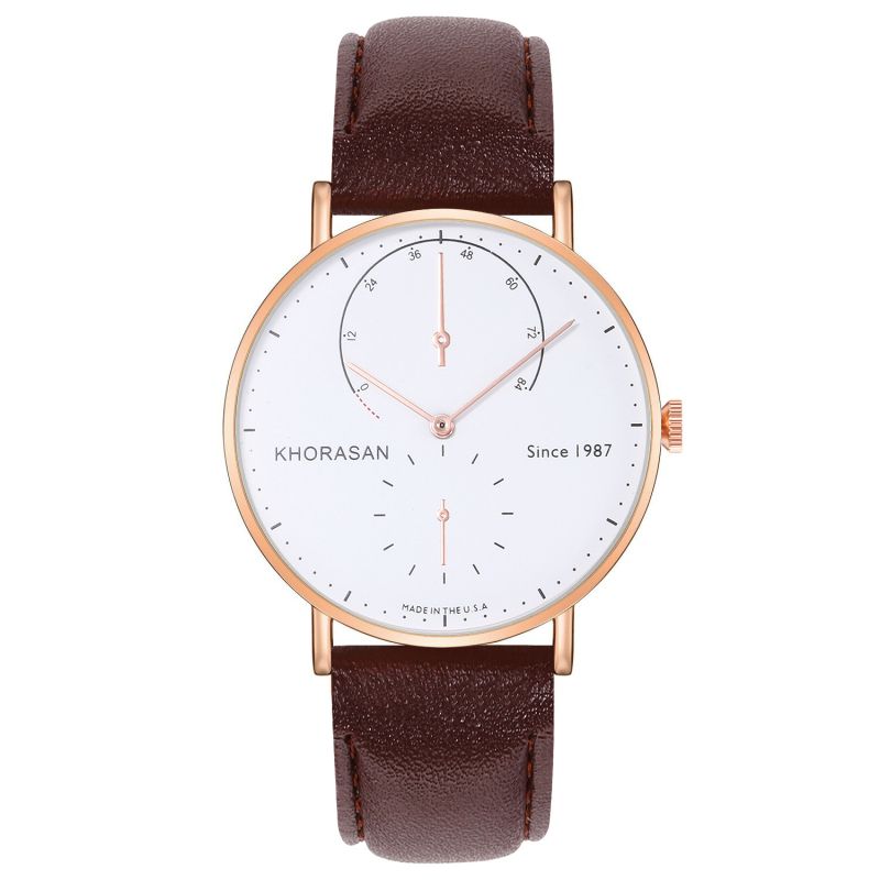 Fashion Men Simple Solid Color PU Band Business Wrist Watch