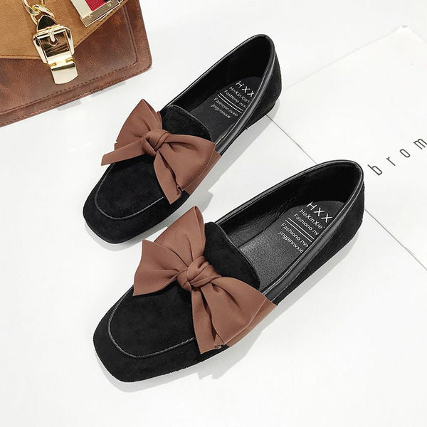 Leopard Pattern Bowknot Decor Casual Fashion Loafers Shoes