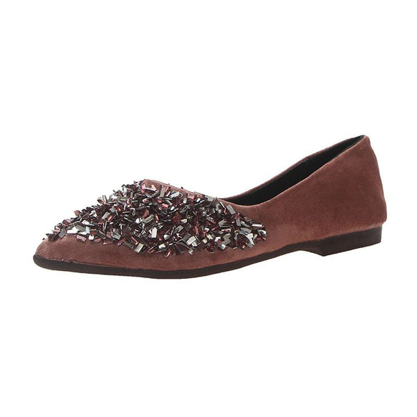 Fashion Sequin Decor Pointed-toe Antiskid Women Casual Flat Shoes