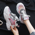 Fashion Breathable Mesh Patchwork PU Upper Platform Sneakers Shoes