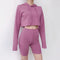 Hot Sale Solid Color Long-sleeve Loose Hoodies Medium Length Tight Shorts Sporty Set