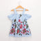 Cute Girls Cotton Flower Embroidery Off-shoulder Dresses