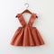 Cute Girls Cotton Ruffle Design Stripes Overalls Dresses