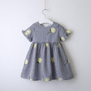 Girls Flower Embroidery Flare Sleeves Dresses