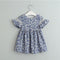 Girls Little Flower Print Backless Dresses