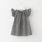 Girls Black Plaid Print Ruffle Sleeves Dresses