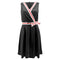 Contrast Stripes Pattern V Neck Women Sleeveless Swing Dress