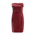 Nightclub Pattern Mini Length Solid Color Strapless Tube Dress