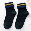 10pairs/set Campus Style Stripes Pattern Girl Bobby Sox