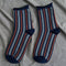 10pairs/set Women Unique Color Blocking Stripes Pattern Edgy-rolling Socks