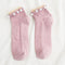 10pairs/set Sweet Women Solid Color Creative Imitation Pearl Decor Socks
