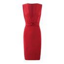 Hot Sale Sexy Women Deep V Neck Sleeveless Knotted Design Party Dress