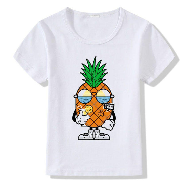 Fresh Style Kids Pineapple Print Short Sleeves Tees