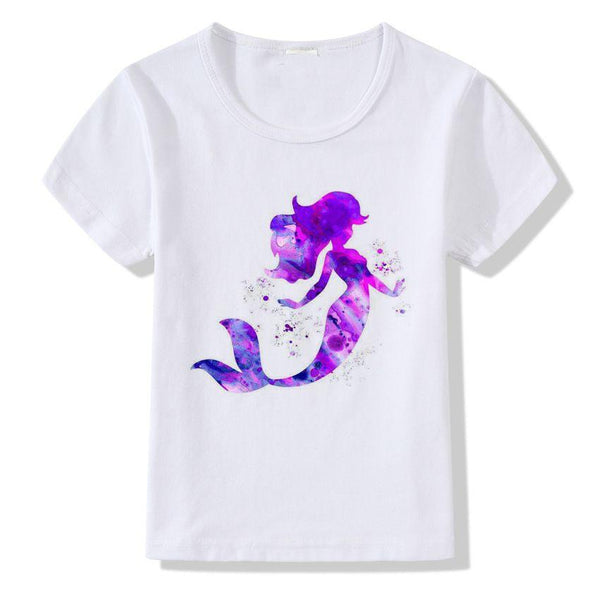 Fashion Girls Dream Purple Print Short Sleeves T-shirts