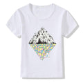 Kids Beautiful Mountain Print Short Sleeves Tees