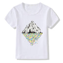 Kids Beautiful Mountain Print Short Sleeves Tees