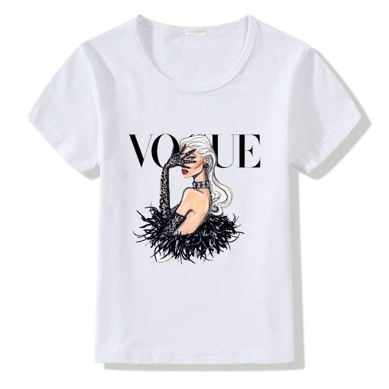 Girls Pretty Print Short Sleeves Tees