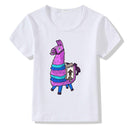 Kids Purple Llama Print Short Sleeves T-shirts