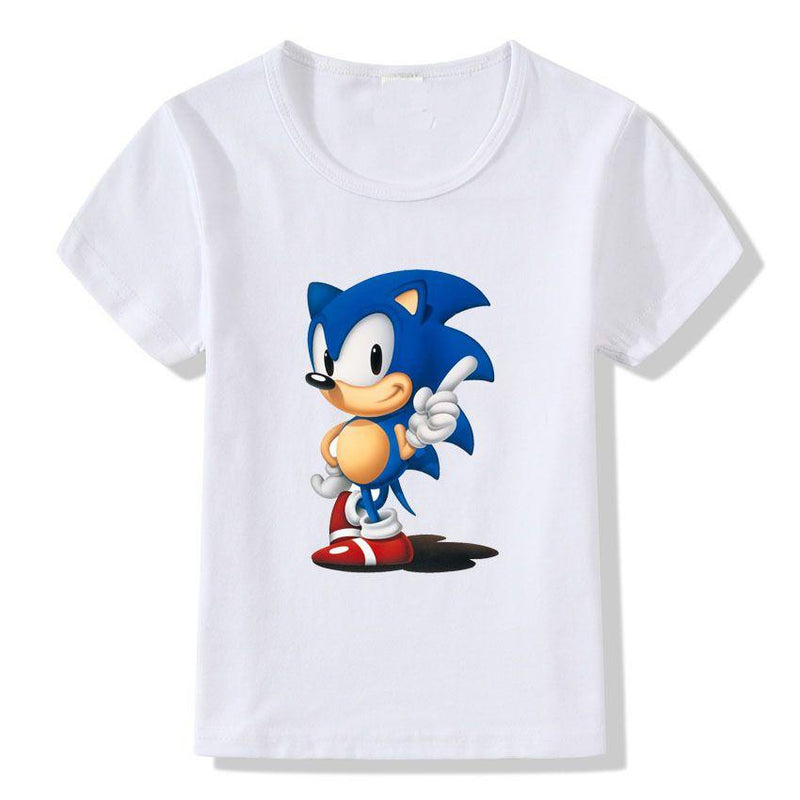 Kids Modal Cartoon Hedgehog Print Short Sleeves Tees