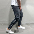Casual Men Letter Print Pocket Design Skinny Jeans