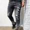 Men Cotton Paint Splatter Pattern Ripped Jeans