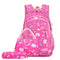 3pcs/set Cute Cartoon Bowknot Printed Multifunctional Backpack Handbag And Pencil Case Size