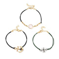 Hot Sale Women Unisex Style Simple Anchor Compass Design 3pcs Bracelets