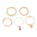 Creative Acrylic Beads Design Multilayer Tassel 5pcs Bracelets Set