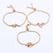 New Arrival 3pcs/set Multicolor Lucky Eye Beads Decor Alloy Chain Bracelets