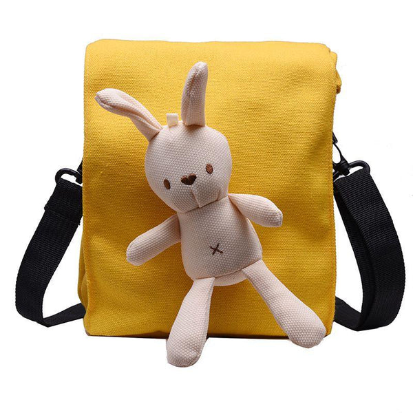 Casual Cute Rabbit Decor Women Square Shape Mini Crossbody Bag