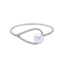 Women Hot Sale Exquisite Rhinestone Imitation Pearl Decor Bangle