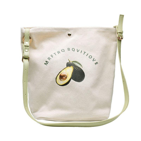 Casual Women Fresh Style Unique Avocado Print Canvas Bag