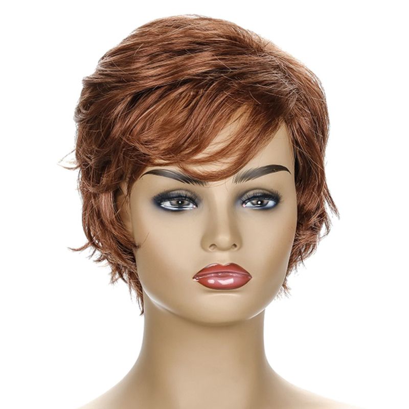 Hot Sale Women Lifelike Natural Short Wavy Hair Wig