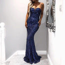 Women Elegant Fishtail Pattern Sequin Detailing Strapless Party Tube Dress